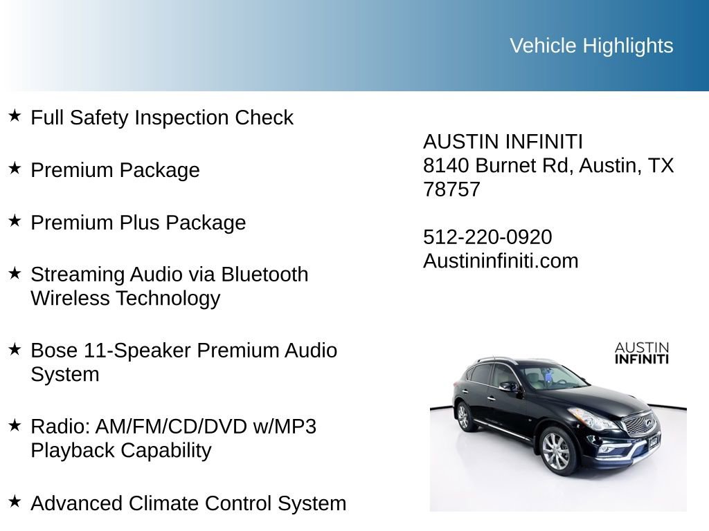Used 2016 INFINITI QX50 AWD w/ Premium Plus Package image 10