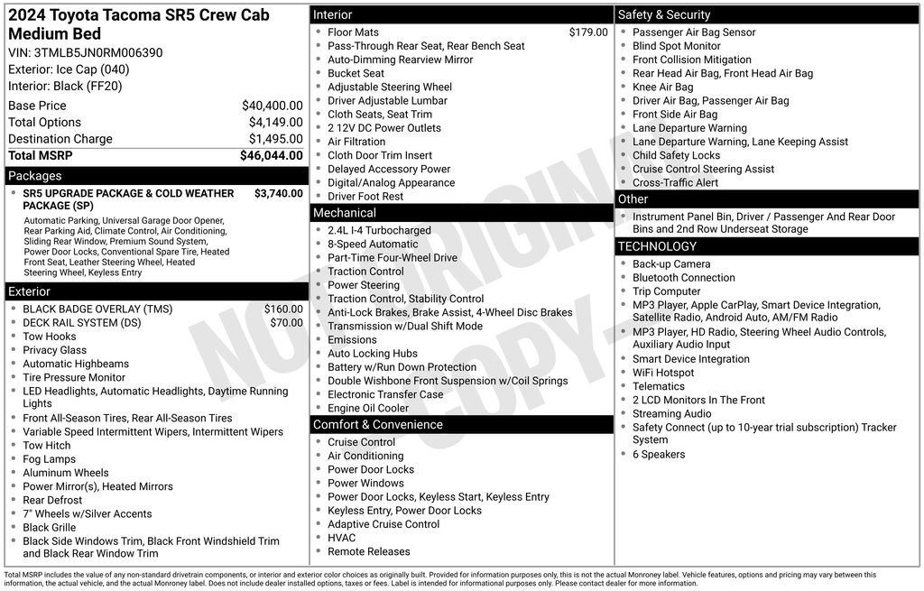 Used 2024 Toyota Tacoma SR5 AWD/4WD image 21