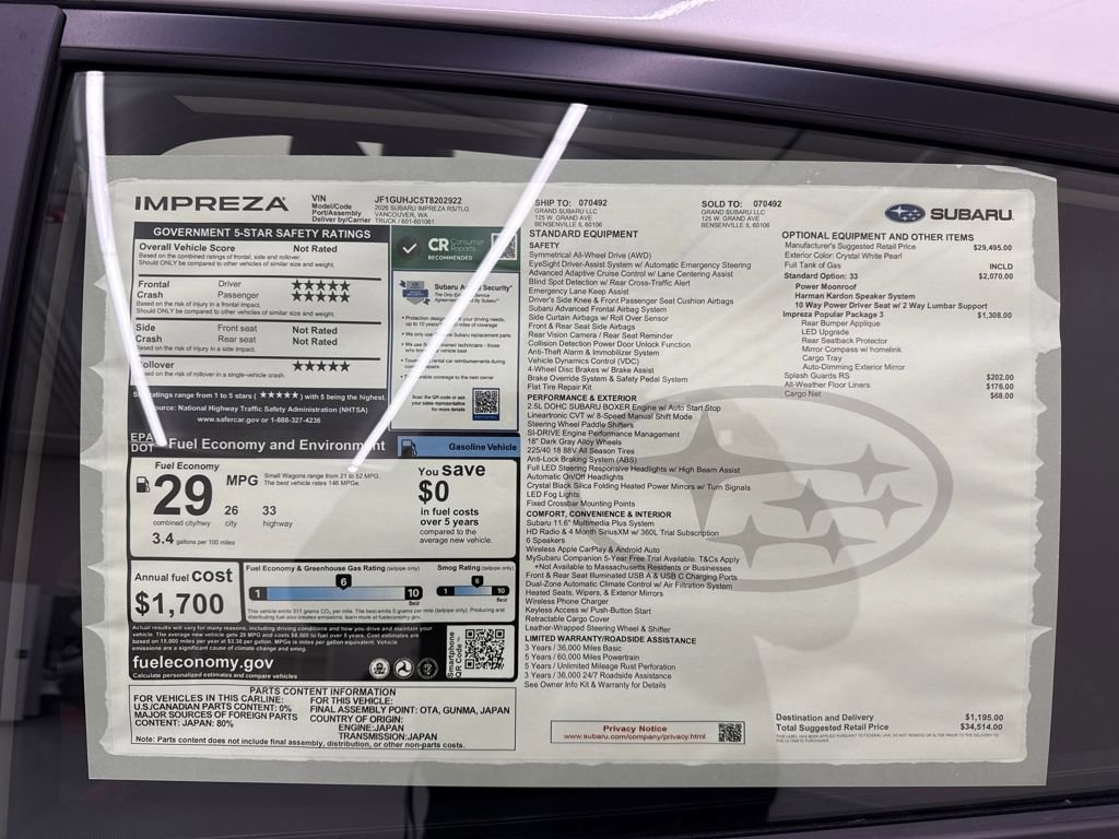 New 2026 Subaru Impreza RS w/ Popular Package #3 image 27