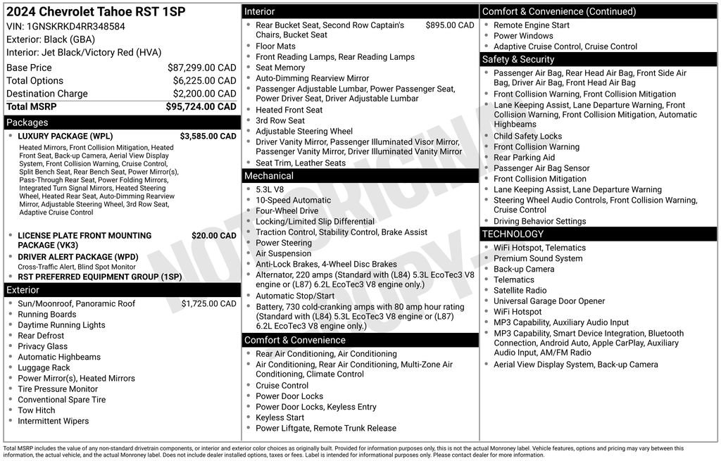 Used 2024 Chevrolet Tahoe RST w/ Luxury Package AWD/4WD image 34