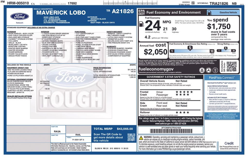 New 2026 Ford Maverick Lobo AWD/4WD image 2