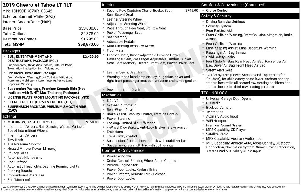 Used 2019 Chevrolet Tahoe LT RWD image 22