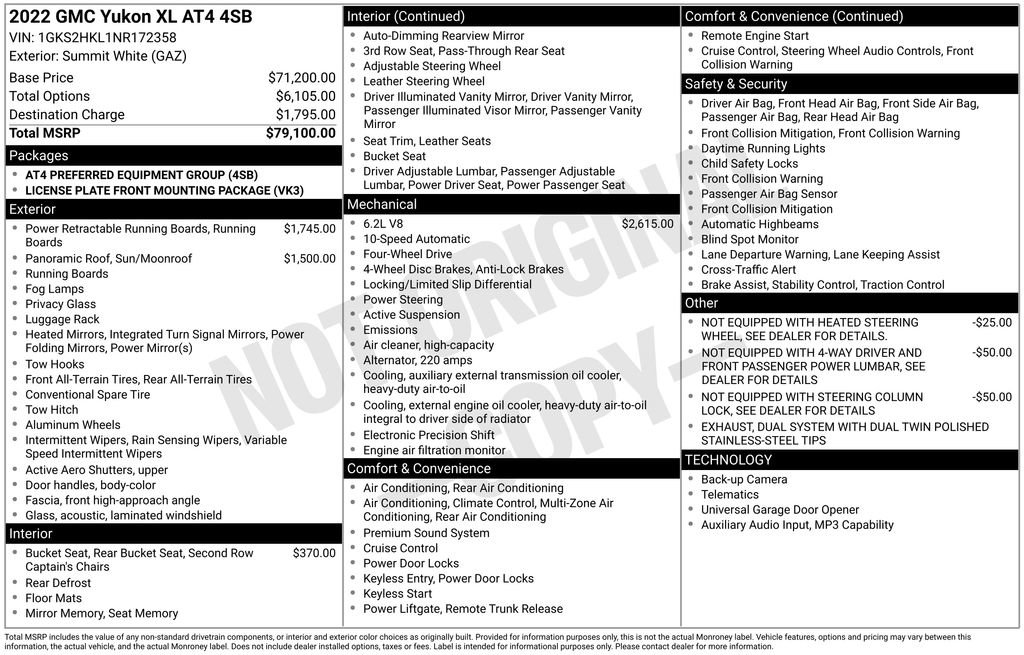 Used 2022 GMC Yukon XL AT4 AWD/4WD image 35