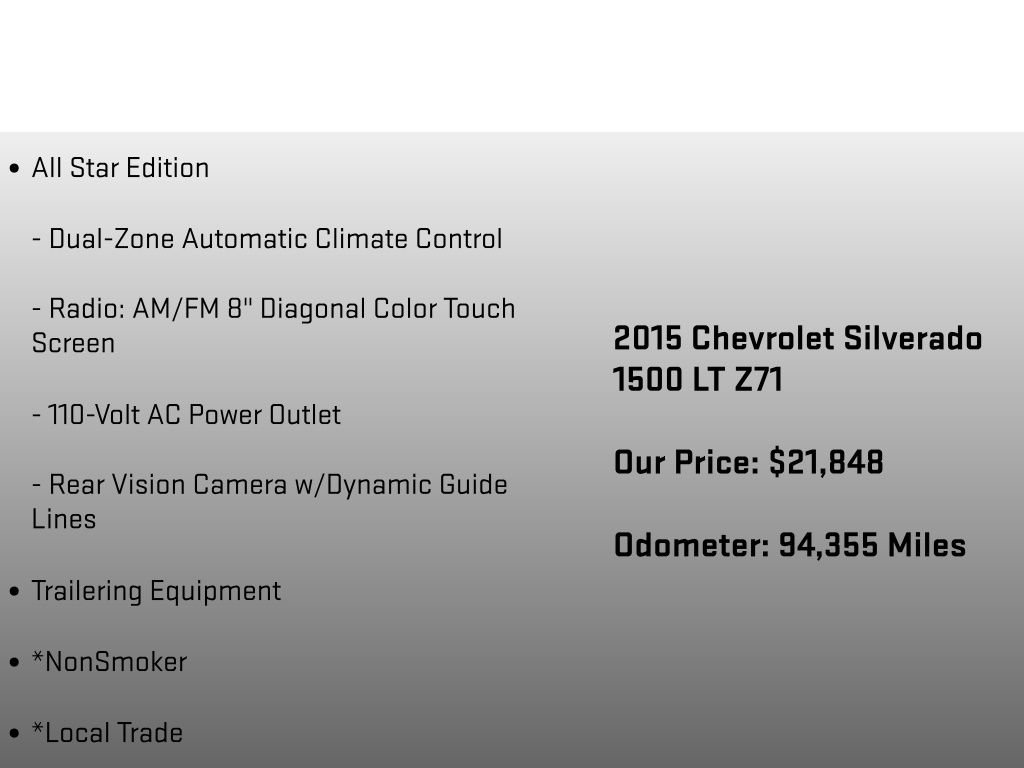 Used 2015 Chevrolet Silverado 1500 LT w/ All Star Edition AWD/4WD image 12