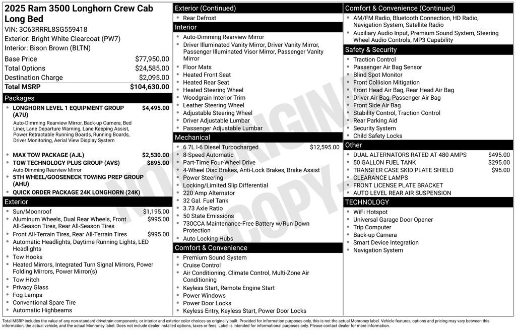 New 2025 RAM 3500 Longhorn AWD/4WD image 36
