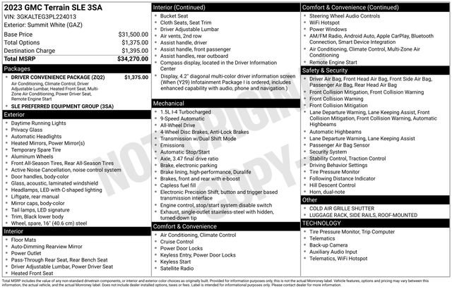 Used 2023 GMC Terrain SLE w/ Driver Convenience Package AWD/4WD image 37