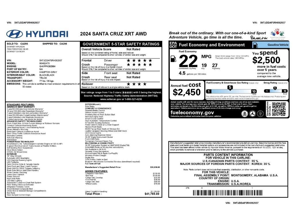 Used 2024 Hyundai Santa Cruz XRT AWD/4WD image 2