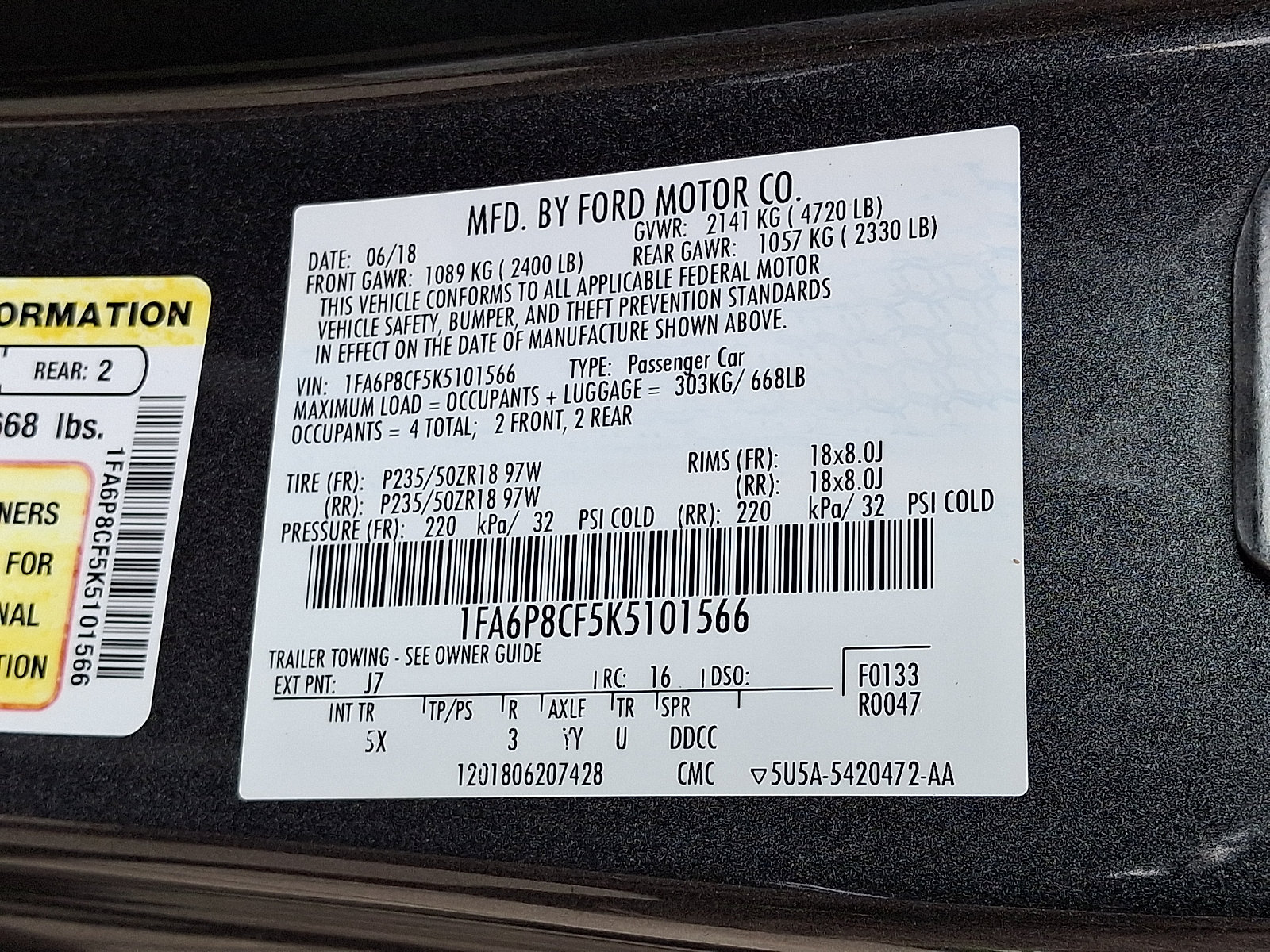 Certified 2019 Ford Mustang GT Premium w/ Equipment Group 401A RWD image 26