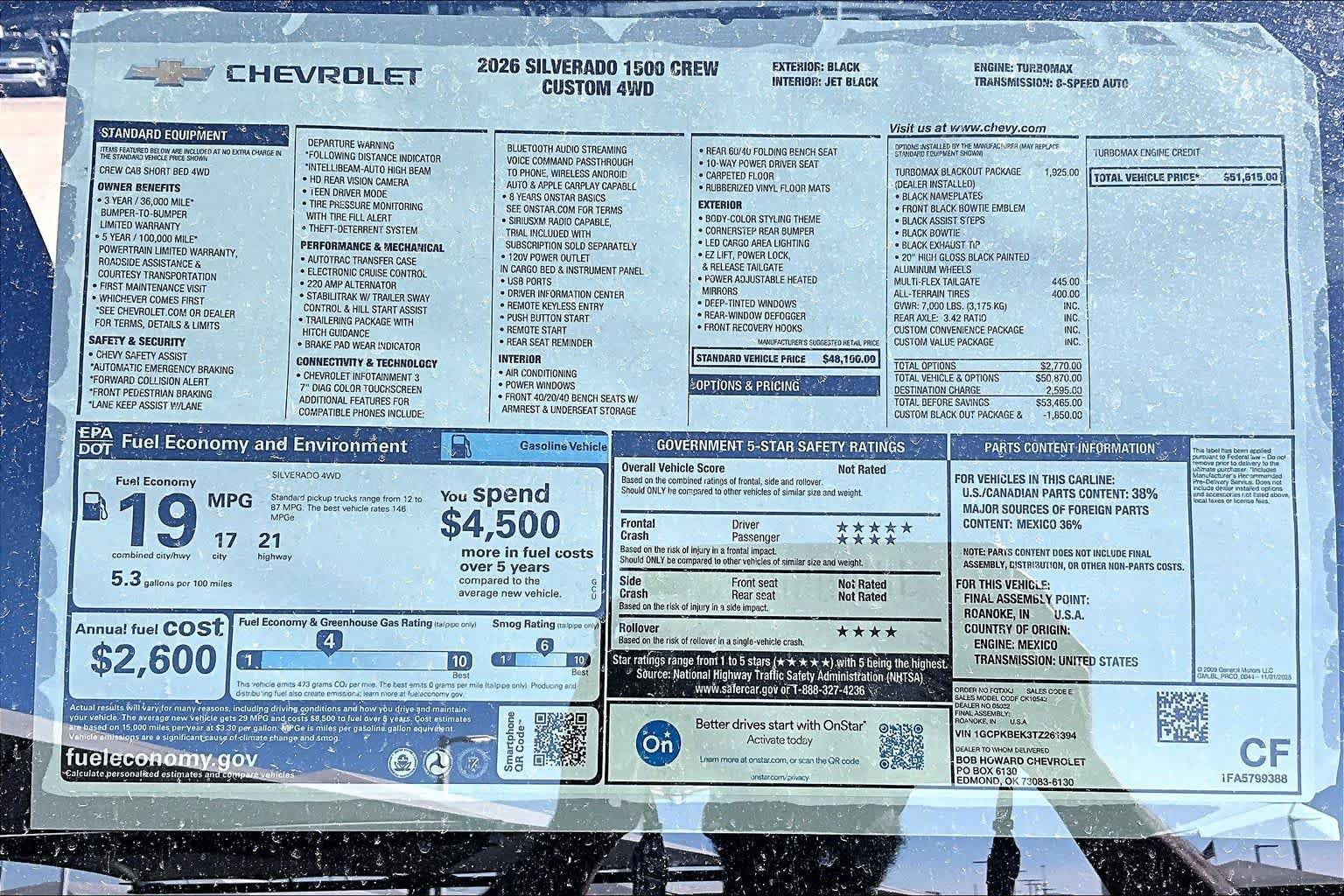 New 2026 Chevrolet Silverado 1500 Custom w/ Turbomax Blackout Package AWD/4WD image 21