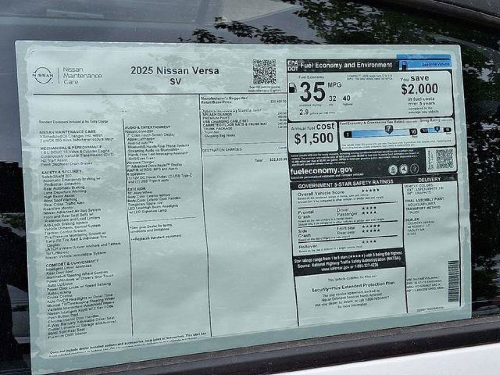 New 2025 Nissan Versa SV w/ Trunk Package FWD image 18