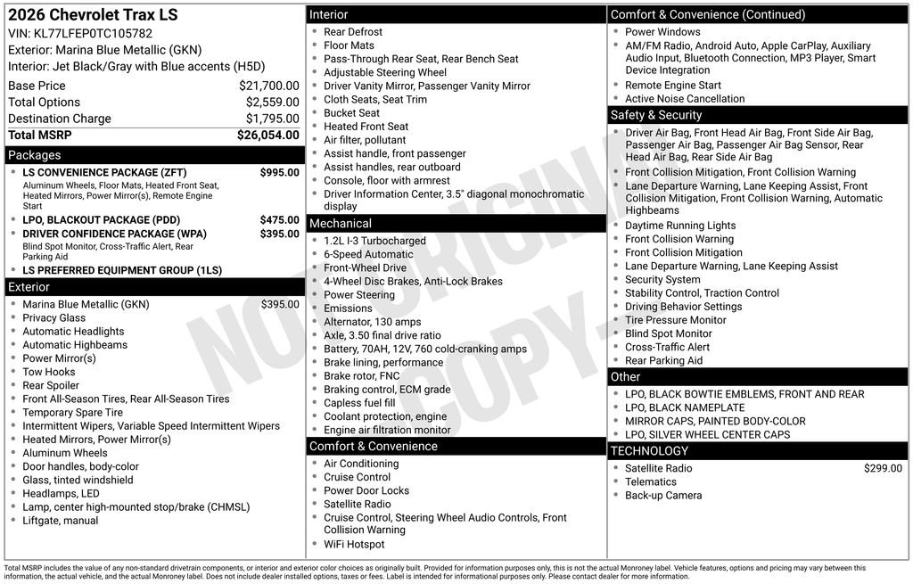 New 2026 Chevrolet Trax LS w/ LS Convenience Package image 4