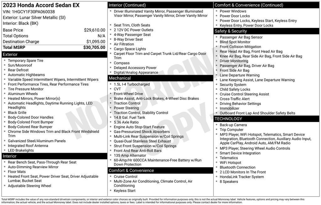 Certified 2023 Honda Accord EX image 37