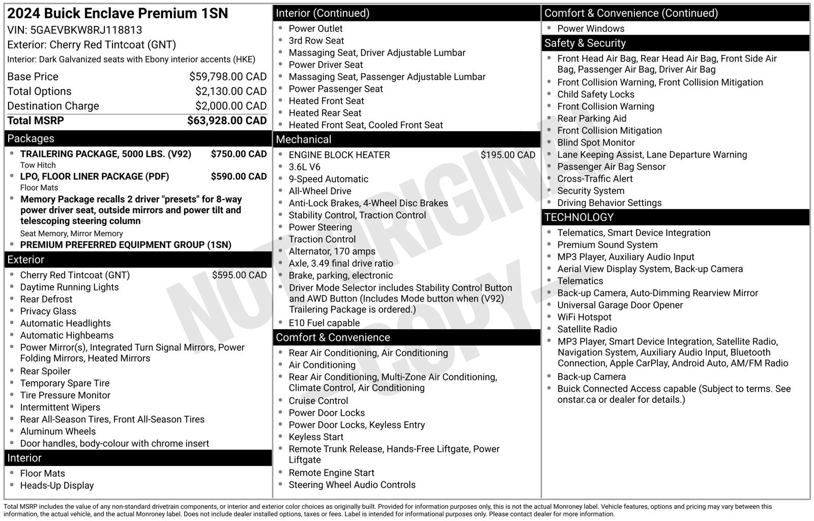 Used 2024 Buick Enclave Premium w/ Trailering Package, 5000 lbs. AWD/4WD image 92