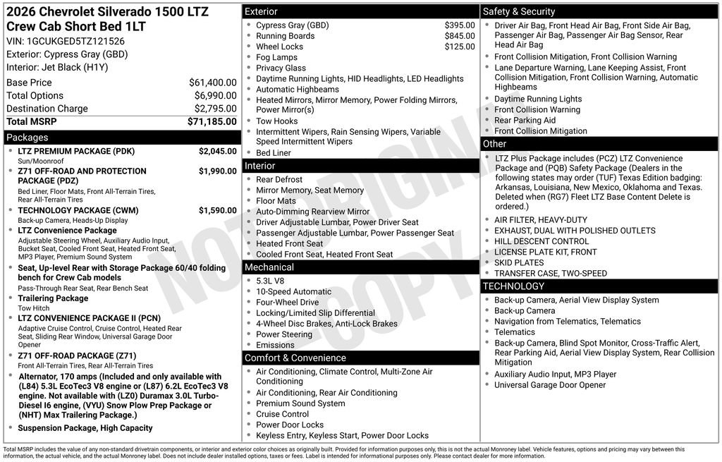 New 2026 Chevrolet Silverado 1500 LTZ w/ LTZ Premium Package image 36