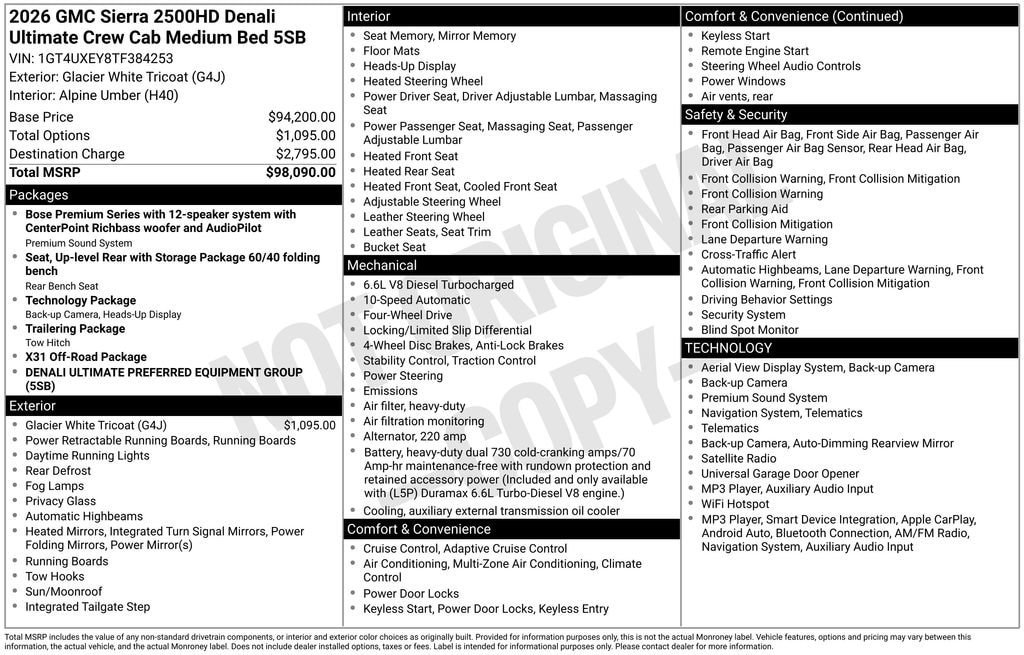 New 2026 GMC Sierra 2500 Denali Ultimate AWD/4WD image 25