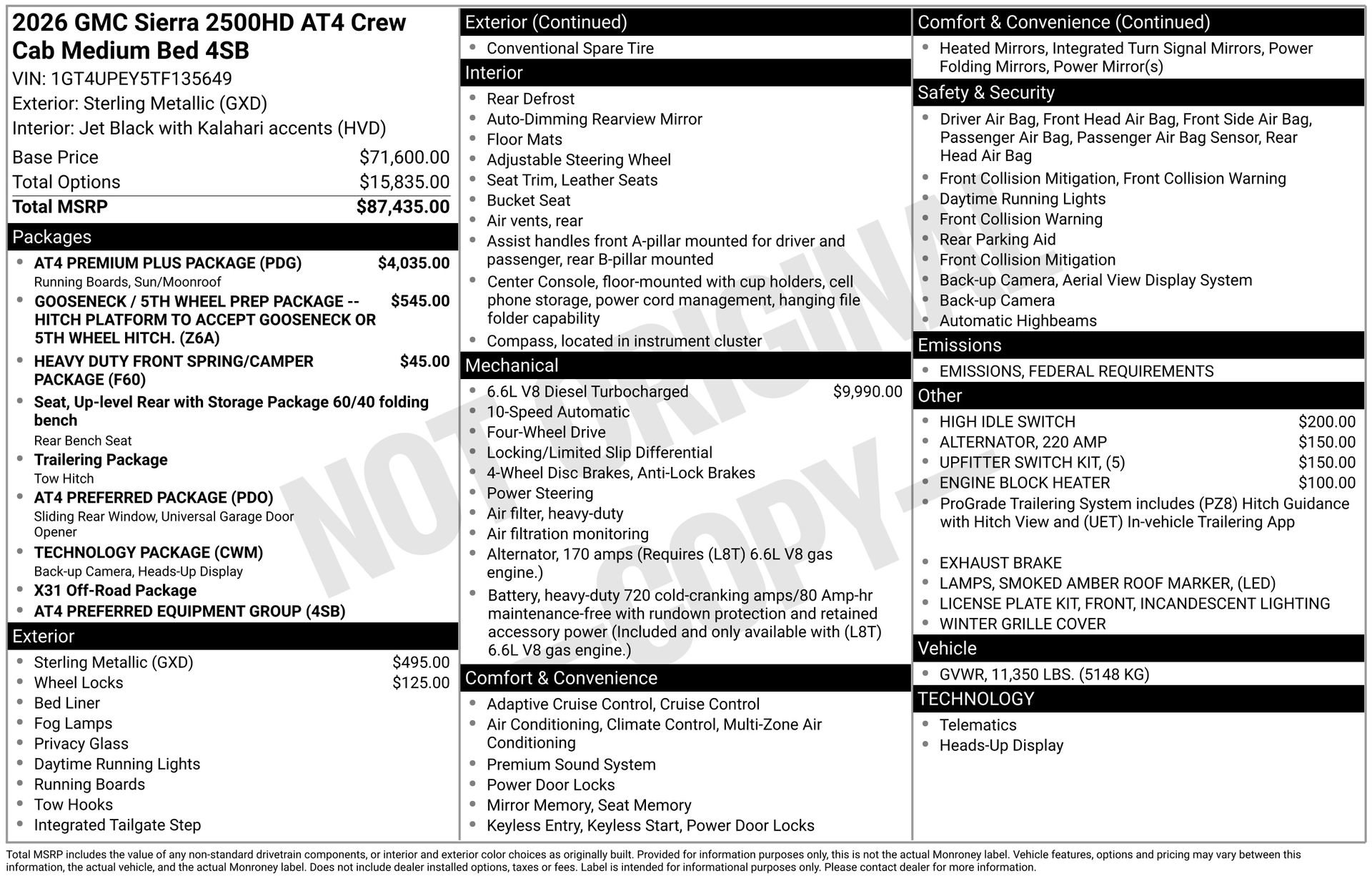 New 2026 GMC Sierra 2500 AT4 w/ AT4 Premium Plus Package image 3