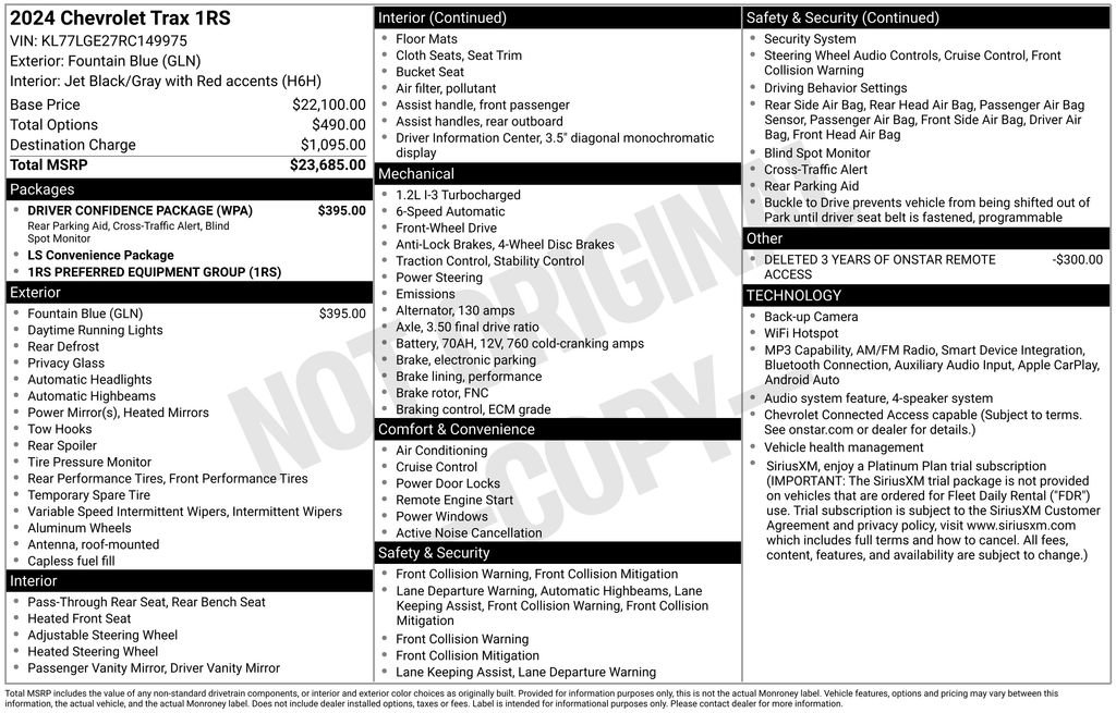 Used 2024 Chevrolet Trax RS w/ Driver Confidence Package FWD image 31