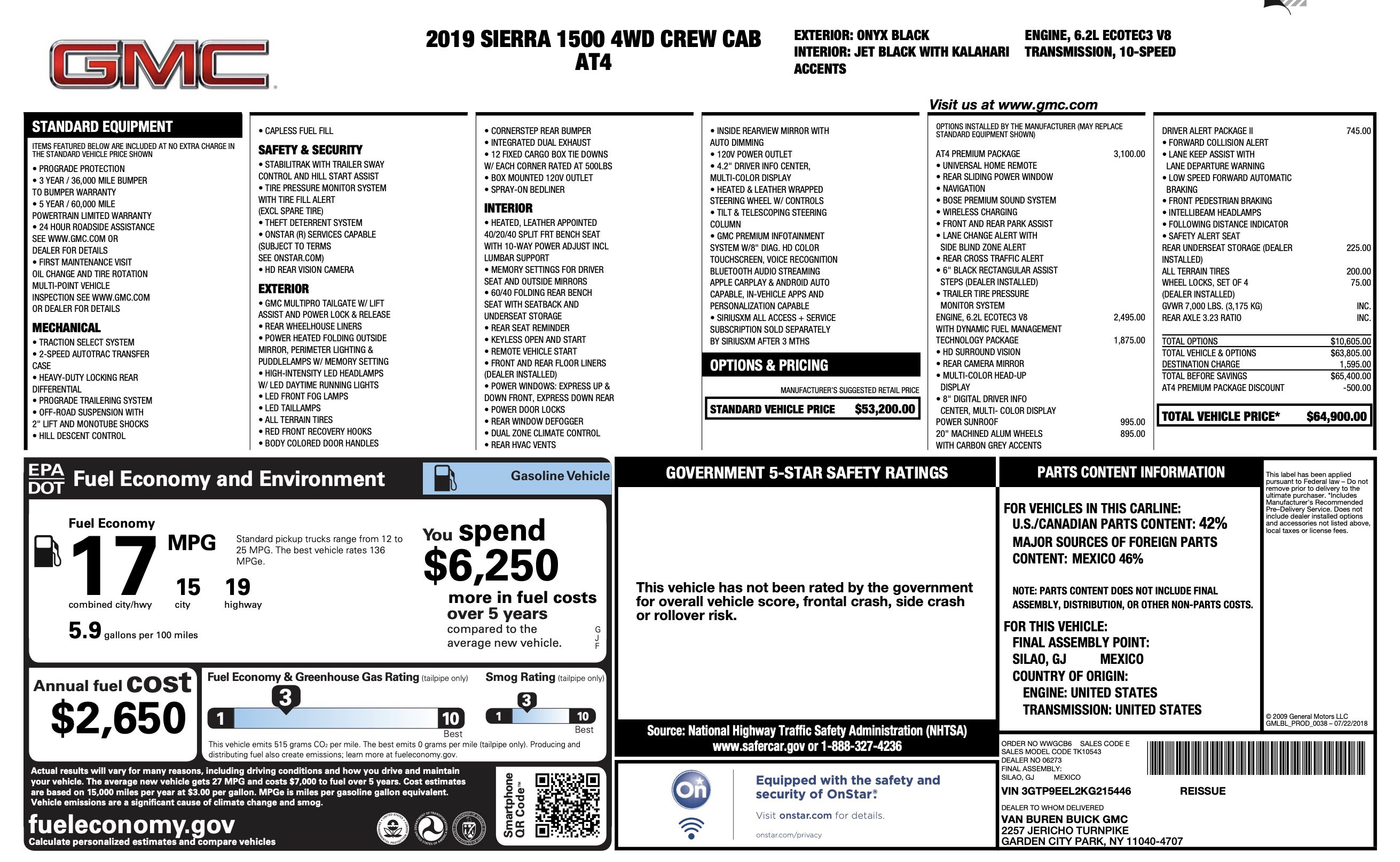 Used 2019 GMC Sierra 1500 AT4 w/ AT4 Premium Package image 2