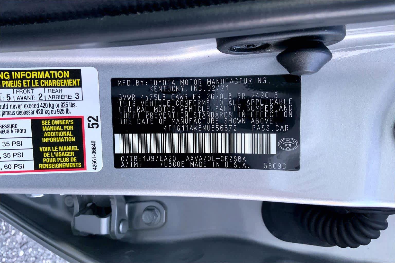 Used 2021 Toyota Camry SE FWD image 31