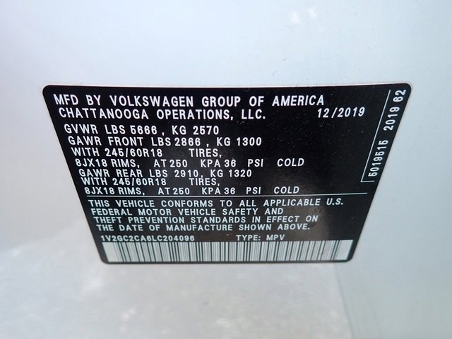 Used 2020 Volkswagen Atlas Cross Sport S image 13