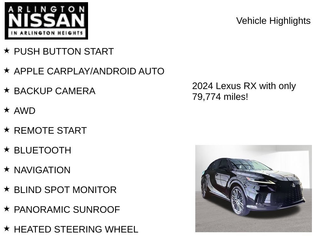 Used 2024 Lexus RX 500h F Sport w/ Convenience Package AWD/4WD image 8