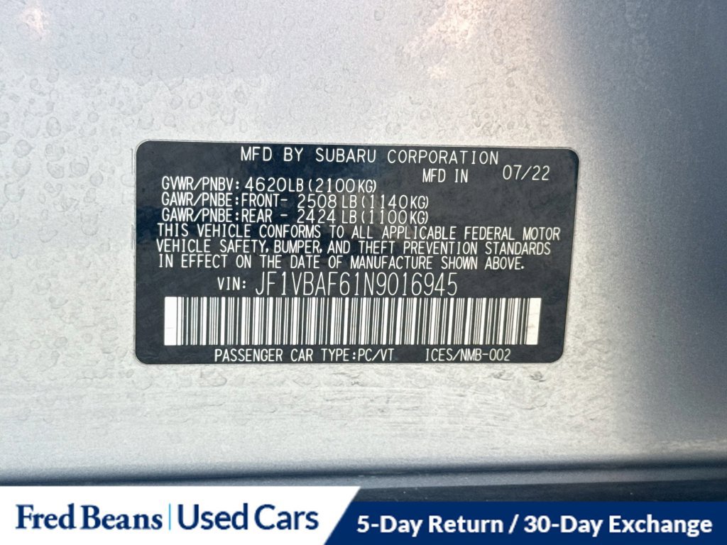 Used 2022 Subaru WRX Premium AWD/4WD image 39