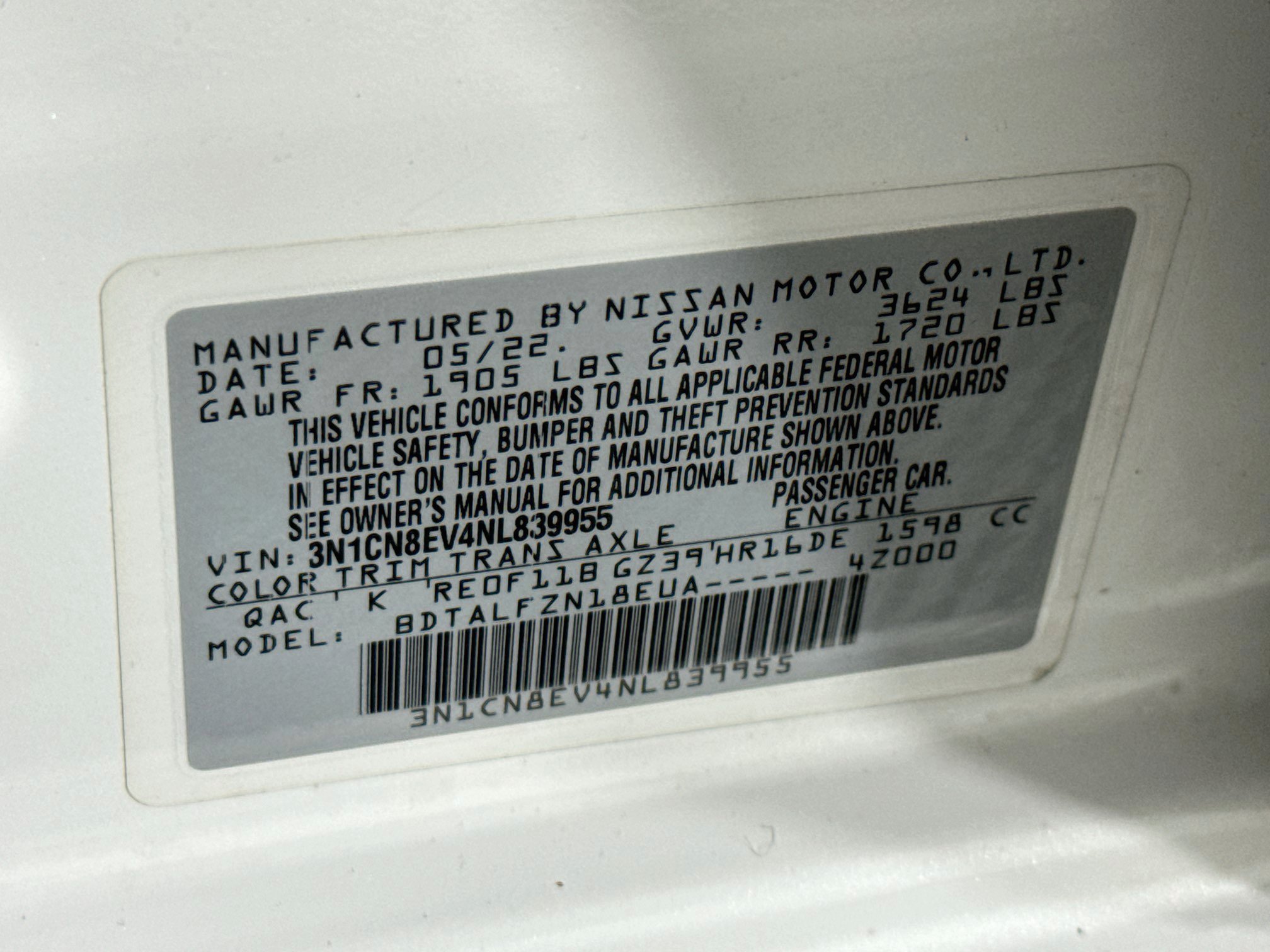 Used 2022 Nissan Versa SV FWD image 53