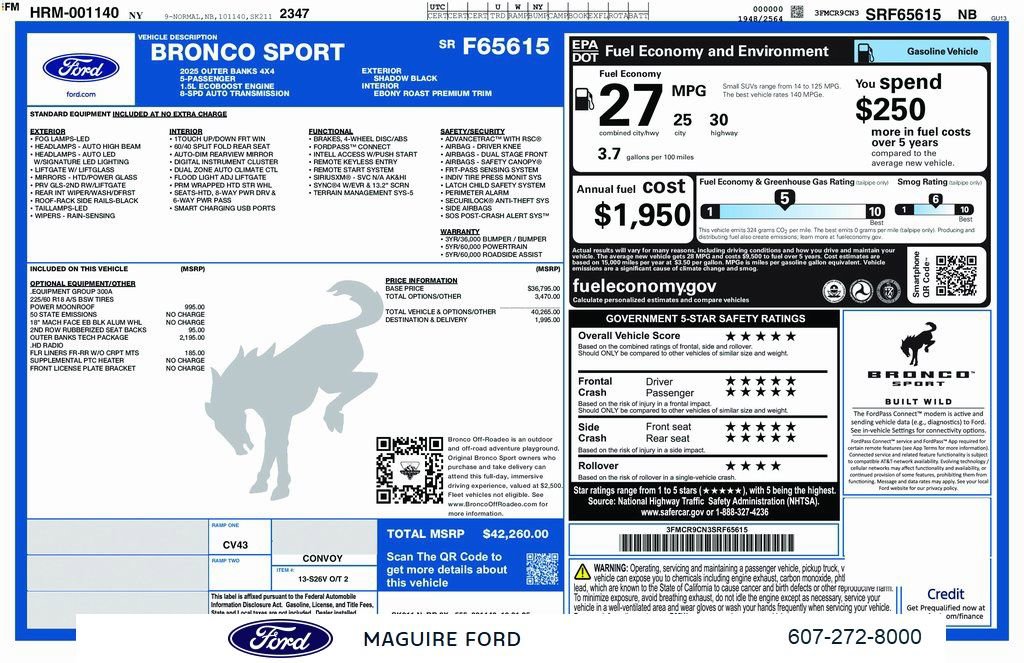 New 2025 Ford Bronco Sport Outer Banks w/ Outer Banks Tech Package+ image 3