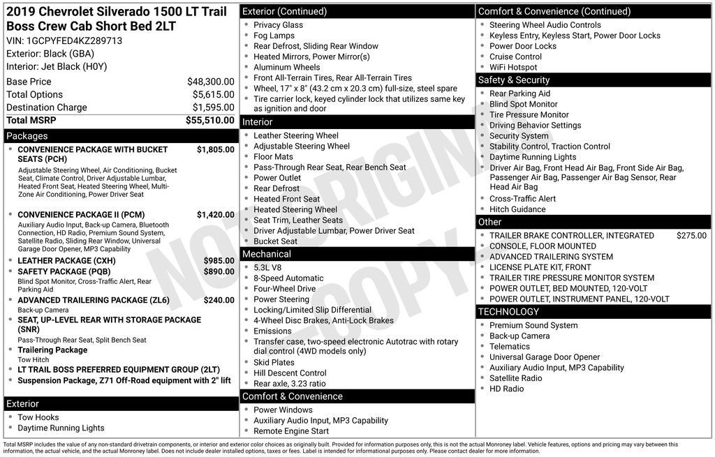 Used 2019 Chevrolet Silverado 1500 LT Trail Boss AWD/4WD image 37