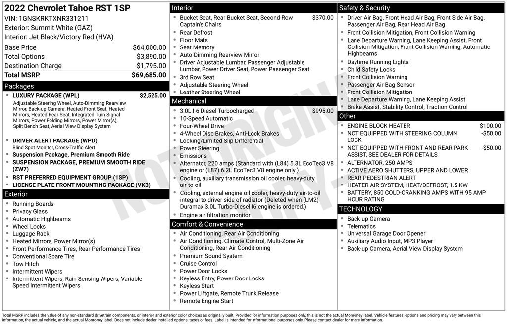 Used 2022 Chevrolet Tahoe RST w/ Luxury Package AWD/4WD image 5