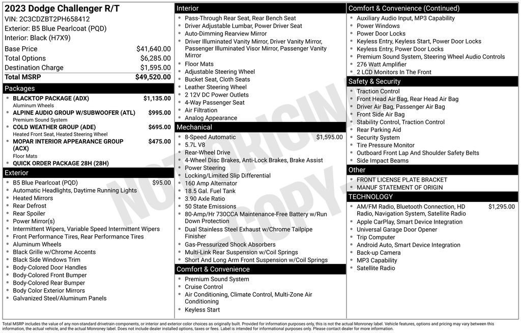 Used 2023 Dodge Challenger R/T w/ Blacktop Package image 20