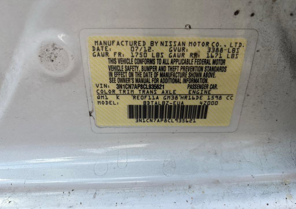 Used 2012 Nissan Versa SV image 12