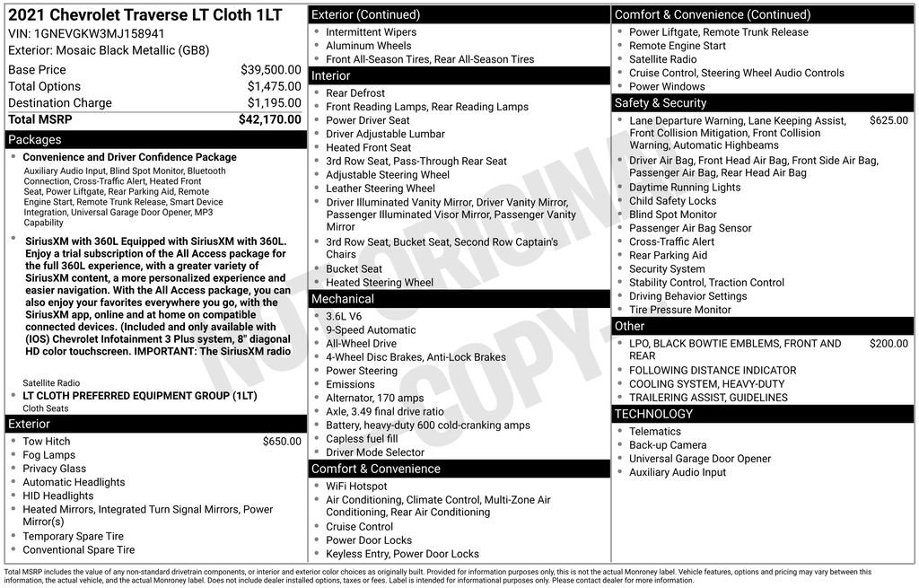 Used 2021 Chevrolet Traverse LT AWD/4WD image 11