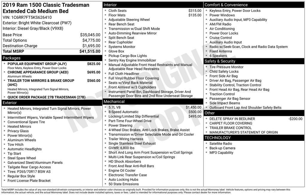 Used 2019 RAM 1500 Tradesman w/ Popular Equipment Group image 14