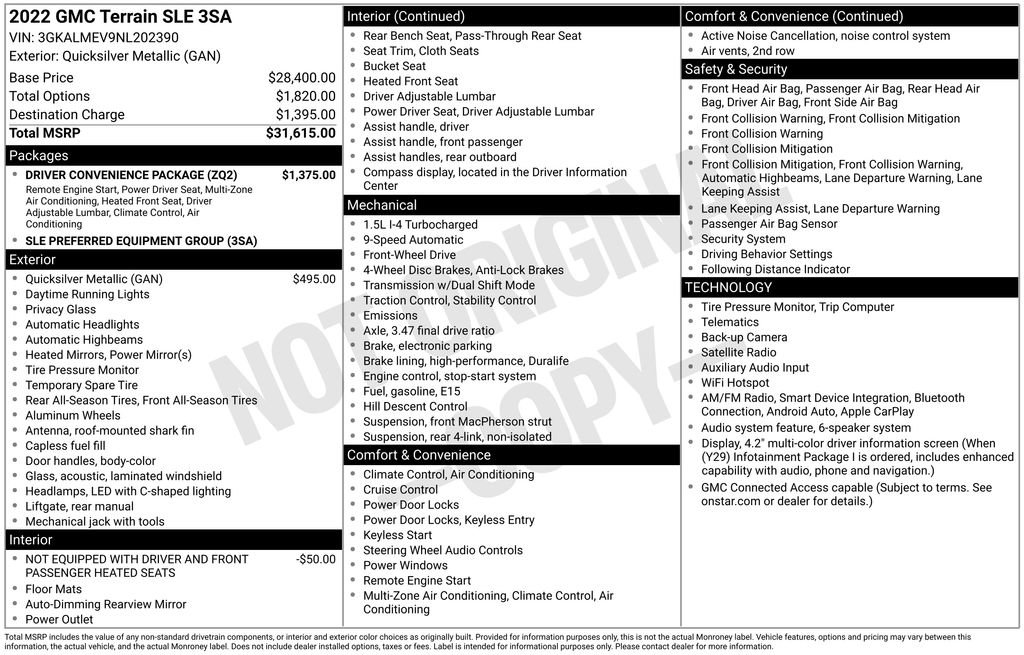 Used 2022 GMC Terrain SLE w/ Driver Convenience Package FWD image 21