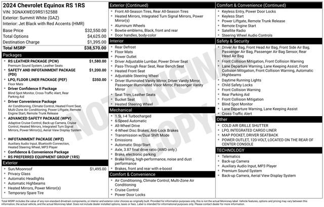 Used 2024 Chevrolet Equinox RS w/ RS Leather Package image 19