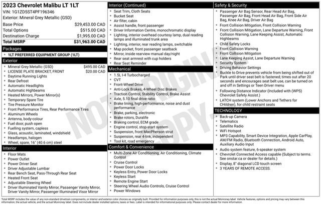 Used 2023 Chevrolet Malibu LT FWD image 2