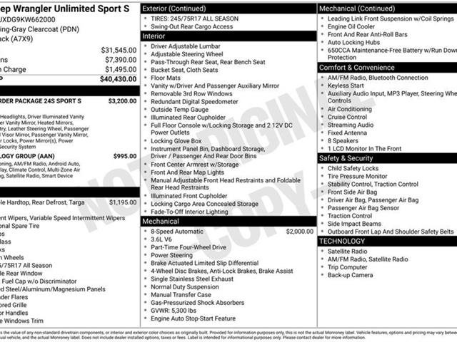 Used 2019 Jeep Wrangler Unlimited Sport S image 41