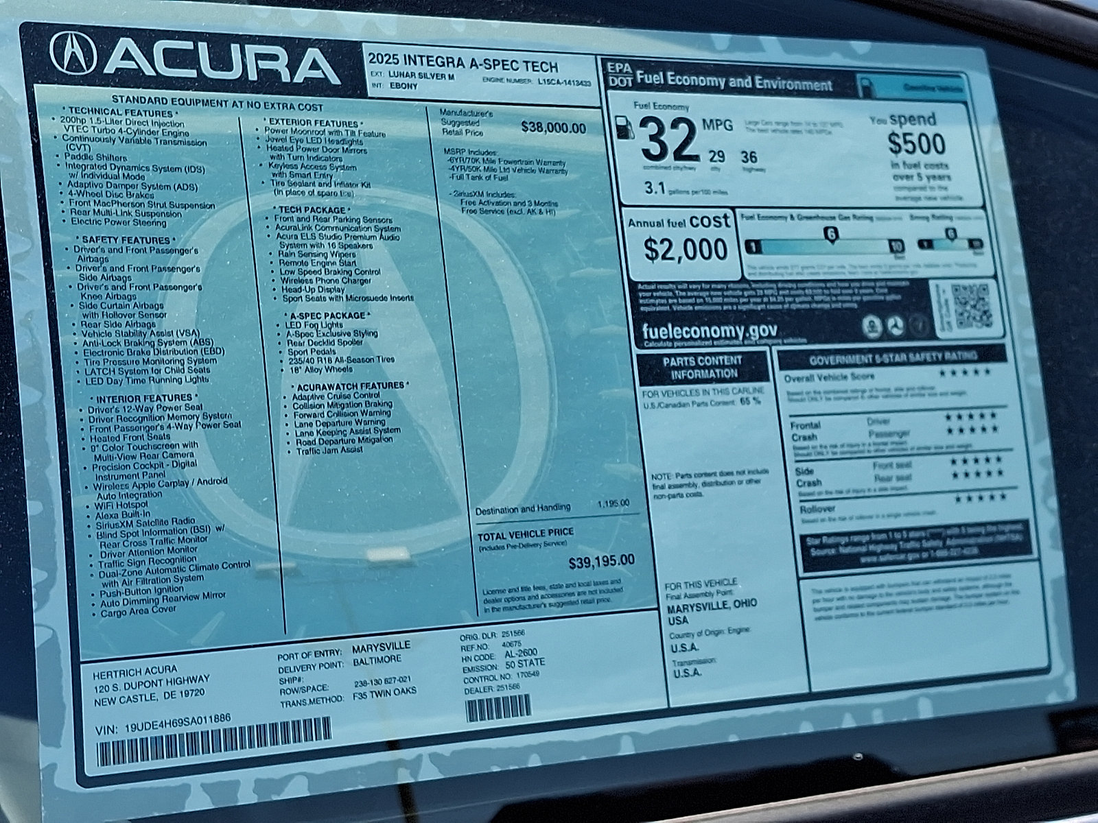 New 2025 Acura Integra A-Spec w/ Technology Package FWD image 12