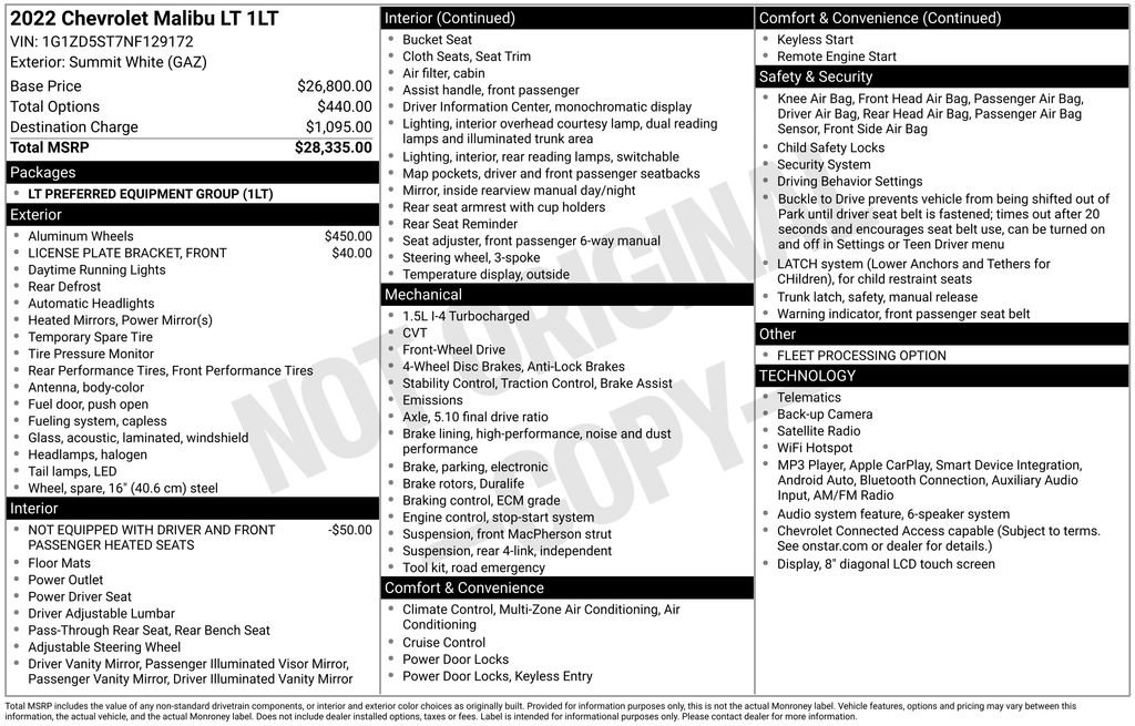 Used 2022 Chevrolet Malibu LT FWD image 52