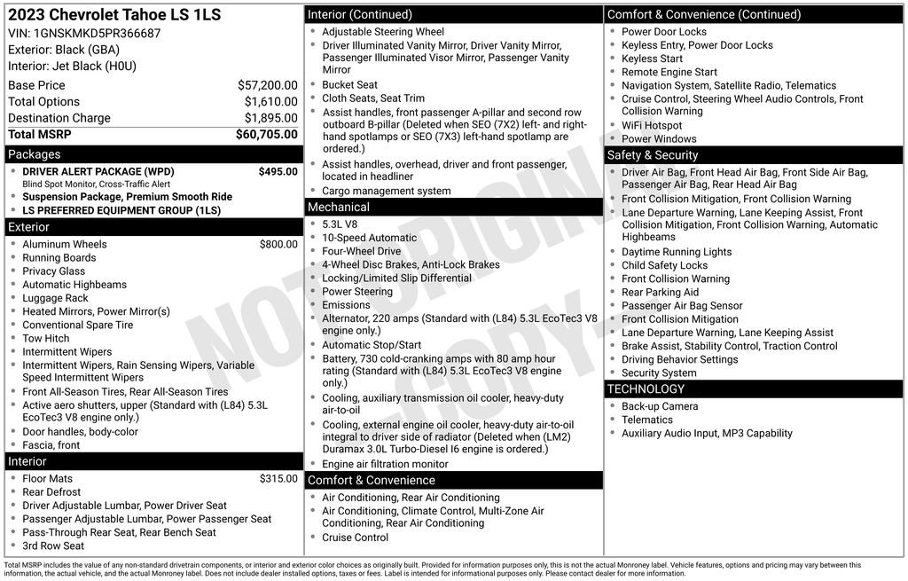 Certified 2023 Chevrolet Tahoe LS w/ Driver Alert Package AWD/4WD image 4