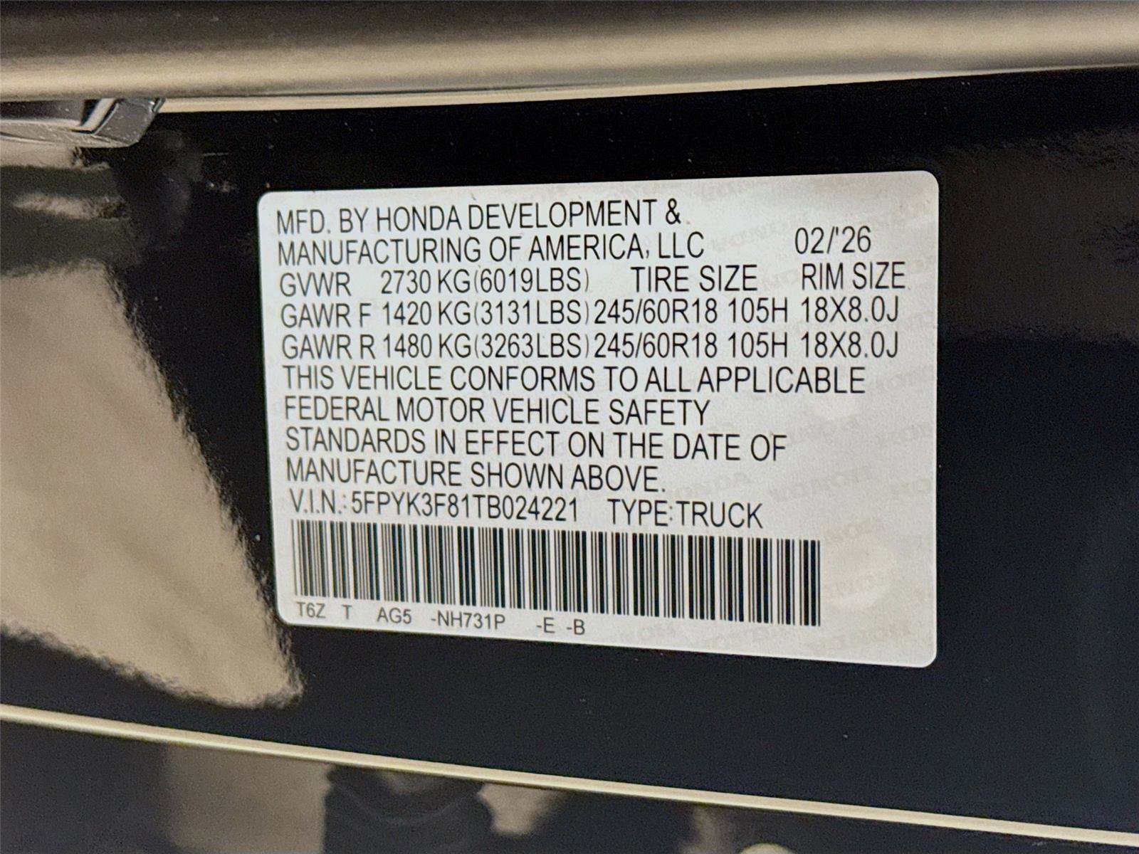 New 2026 Honda Ridgeline Black Edition image 31