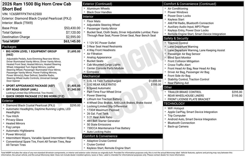 New 2026 RAM 1500 Big Horn AWD/4WD image 30