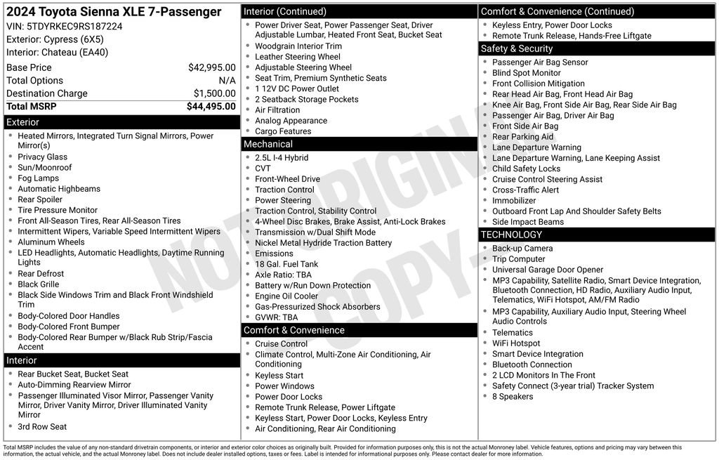 Used 2024 Toyota Sienna XLE FWD image 36