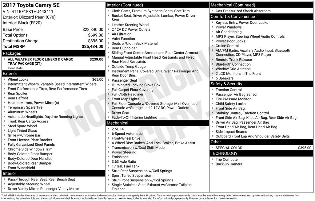 Used 2017 Toyota Camry SE image 3