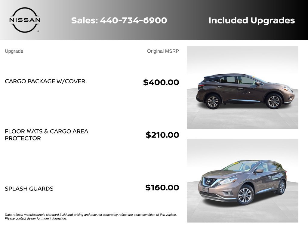 Used 2015 Nissan Murano SV w/ Cargo Package w/Cover AWD/4WD image 6