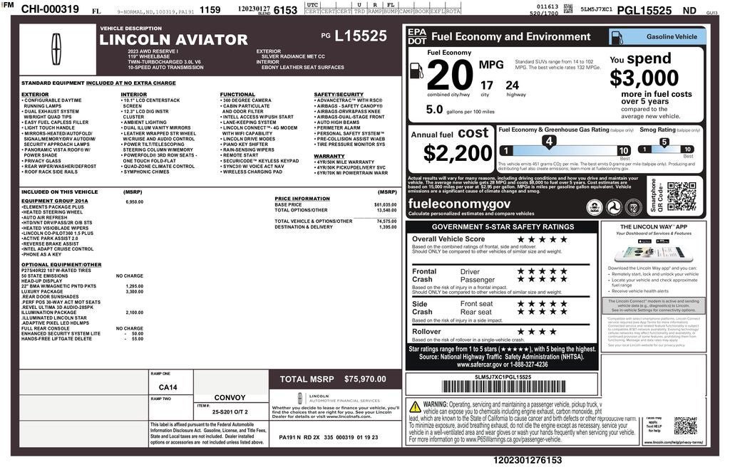 Used 2023 Lincoln Aviator Reserve w/ Equipment Group 201A AWD/4WD image 46