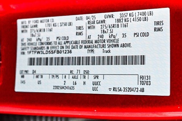 Used 2025 Ford F150 XLT w/ Equipment Group 301A Standard image 29