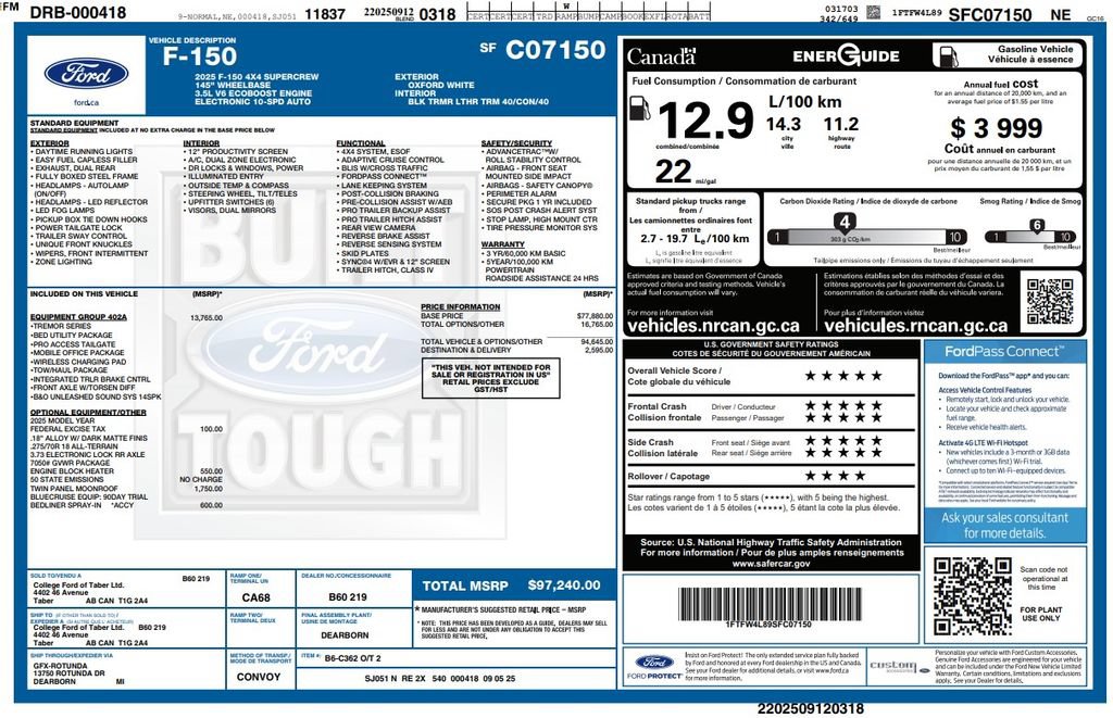 Used 2025 Ford F150 Tremor w/ Equipment Group 402A High AWD/4WD image 2