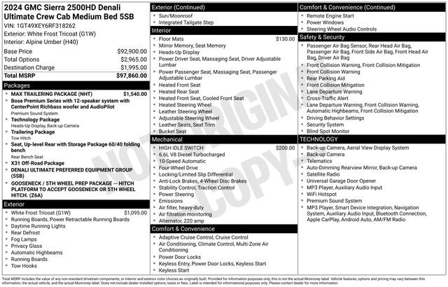 Used 2024 GMC Sierra 2500 Denali Ultimate w/ Max Trailering Package AWD/4WD image 11